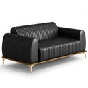 Ver imagem 1 de Sofá 180cm 3 Lugares Base Gold Molino D06 PU B-159 Preto - Mpozenato