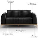Ver imagem 3 de Sofá 180cm 3 Lugares Base Gold Molino D06 PU B-159 Preto - Mpozenato