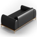 Ver imagem 5 de Sofá 180cm 3 Lugares Base Gold Molino D06 PU B-159 Preto - Mpozenato