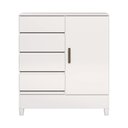 Ver imagem 1 de Cômoda Sapateira 1 Porta 4 Gavetas Fit 1.4 para Quarto Branco Santos Andirá