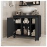 Kit Conjunto Gabinete Armario Banheiro Espelho Clean Preto - 3
