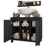 Kit Conjunto Gabinete Armario Banheiro Espelho Clean Preto - 4