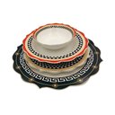 Ver imagem 3 de Aparelho de Jantar em Porcelana Preto com Detalhes Vermelho 24 Peças