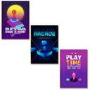 Ver imagem 1 de Kit 3 Placas MDF Arcade Retrô Game Geek Parede Moderna A4