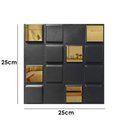 Ver imagem 1 de 40 Placas 3d Efeito Espelhado Dourado Pixel Revestimento Parede - 25cm