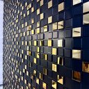 Ver imagem 5 de 40 Placas 3d Efeito Espelhado Dourado Pixel Revestimento Parede - 25cm