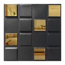 Ver imagem 4 de 40 Placas 3d Efeito Espelhado Dourado Pixel Revestimento Parede - 25cm