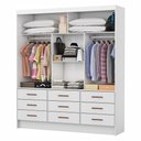 Ver imagem 2 de Guarda-roupa Solteiro Orrizonte 3 Portas 9 Gavetas com Espelho Branco - Pnr Móveis