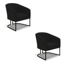 Ver imagem 1 de Kit 2 Poltronas Stella Linho Preto A79 Base Industrial Preto - D’Rossi