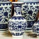 Ver imagem 2 de Vaso Cerâmica Decorativo Enfeite Casa 14x8x8cm Azul