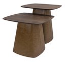 Ver imagem 1 de Mesa Lateral Baixa e Alta Siena Tampo Nogueira Base Recouro Caramelo - 62588