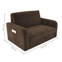 Ver imagem 2 de Sofá Cama Gran Siena 2 Lugares 140cm Marrom Veludo Matrix