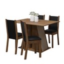Ver imagem 2 de Conjunto Sala de Jantar Mesa Tampo de Madeira 4 Cadeiras Rustic/crema/preto Sophie Madesa
