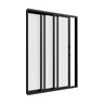 Porta Aluminio Preto De Correr 3 Folhas Com Vidro Temperado:Esquerdo/1500(L) X 2100(A) X 105 - 1