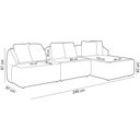 Ver imagem 3 de Sofá 3 Lugares com Chaise Direito Sala Living 248cm Arlo F04 Bouclê Off White - Lyam Decor