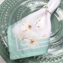 Ver imagem 2 de Kit 4 Guardanapos de Tecido Floral Verde Água 40cmx40cm