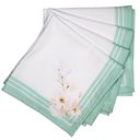 Ver imagem 1 de Kit 4 Guardanapos de Tecido Floral Verde Água 40cmx40cm