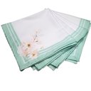 Ver imagem 3 de Kit 4 Guardanapos de Tecido Floral Verde Água 40cmx40cm