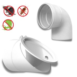 Válvula de Retenção Esgoto para Canos 75mm + Joelho 90º Esgoto 75mm