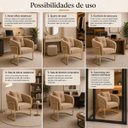 Ver imagem 5 de Cadeira Poltrona Orgânica Luxo Base de Metal em Veludo
