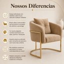 Ver imagem 4 de Cadeira Poltrona Orgânica Luxo Base de Metal em Veludo