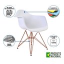 Ver imagem 4 de Mesa Jantar Industrial Preta 90Cm Quadrada Base Cobre V Com 4 Poltronas Brancas Pés Cob Cor: Preto