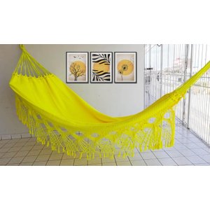 Rede de Dormir Casal Ostra Amarelo Neon