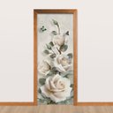 Ver imagem 2 de Adesivo de Porta - Rosas Branca Retro Dekalque 93x213