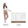 Balcão Gabinete de Pia Madesa Stella 2 Portas e 3 Gavetas (Sem Tampo e Pia) Rustic/Branco - 6