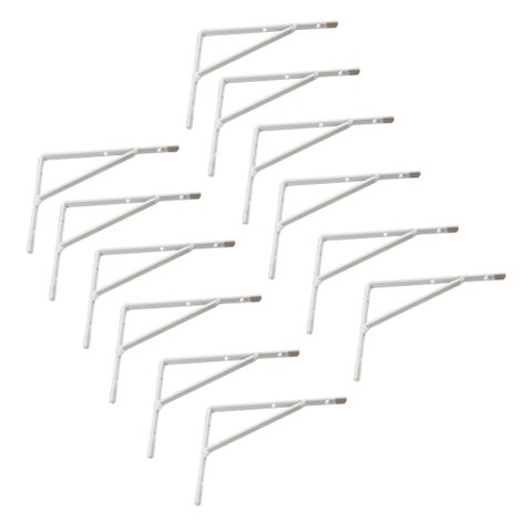 Kit Suporte Prateleira com 12 Peças em Aço Mão Francesa 15x10