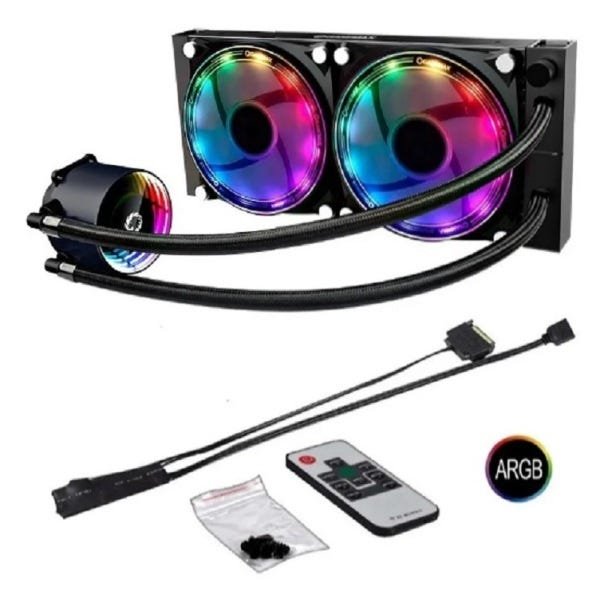 Water Cooler Gamemax Ice Chill 240 + Contr Remoto Argb 2 Fan