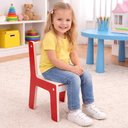 Ver mais imagens de Cadeira Infantil Vermelha MDF com Encosto Montessori Escolar Quarto Brinquedoteca Crianca
