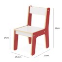 Ver imagem 4 de Cadeira Infantil Vermelha MDF com Encosto Montessori Escolar Quarto Brinquedoteca Crianca