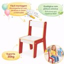 Ver imagem 7 de Cadeira Infantil Vermelha MDF com Encosto Montessori Escolar Quarto Brinquedoteca Crianca
