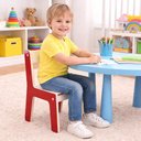Ver imagem 6 de Cadeira Infantil Vermelha MDF com Encosto Montessori Escolar Quarto Brinquedoteca Crianca