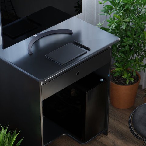 Mesa de Computador Pratica com Gaveta: Preto