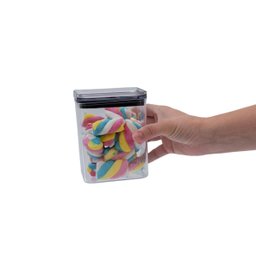 Pote de acrílico 870ml com tampa transparente quadrado empilhável - Oikos - 2 Pote de acrílico 870ml com tampa transparente quadrado empilhável - Oikos - 2