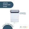 Pote de acrílico 870ml com tampa transparente quadrado empilhável - Oikos - 3