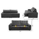 Ver imagem 2 de Sofá Retrátil e Reclinável 4 Lugares com Molas 2,70m Camila Suede Cinza Adonai Estofados