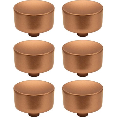 Conjunto de 6 Puxadores 194 Yuma Ponto Cobre para Móveis Armários e Gavetas