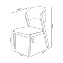 Ver imagem 3 de Cadeira Amanda Madeira Maciça Estofada para Mesa de Jantar Veludo Chumbo 109