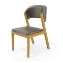 Ver imagem 1 de Cadeira Amanda Madeira Maciça Estofada para Mesa de Jantar Veludo Chumbo 109