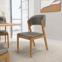 Ver imagem 2 de Cadeira Amanda Madeira Maciça Estofada para Mesa de Jantar Veludo Chumbo 109