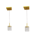 Ver imagem 5 de Kit 2 Lustre Pendente Cristal Dourado Ambientes Pequenos