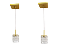 Ver imagem 1 de Kit 2 Lustre Pendente Cristal Dourado Ambientes Pequenos