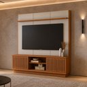 Ver imagem 1 de Estante Painel para TV 75 pol 180cm Michaelis L05 Canela Off White Fosco - Lyam Decor