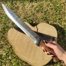 Faca Artesanal Lida Grande Cabo Madeira Guajuvira 12' Brut Forge Full Tang Aço Carbono 5160 - 3