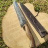 Faca Artesanal Lida Grande Cabo Madeira Guajuvira 12' Brut Forge Full Tang Aço Carbono 5160 - 9