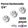 Porca Sextavada 1/4" Zincado - 1.000 Un Ciser - 2