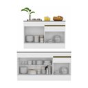 Ver imagem 5 de Kit 2 Balcões de Cozinha para Pia Área Gourmet 270cm com Rodapé Multimóveis MP3427 Branco/